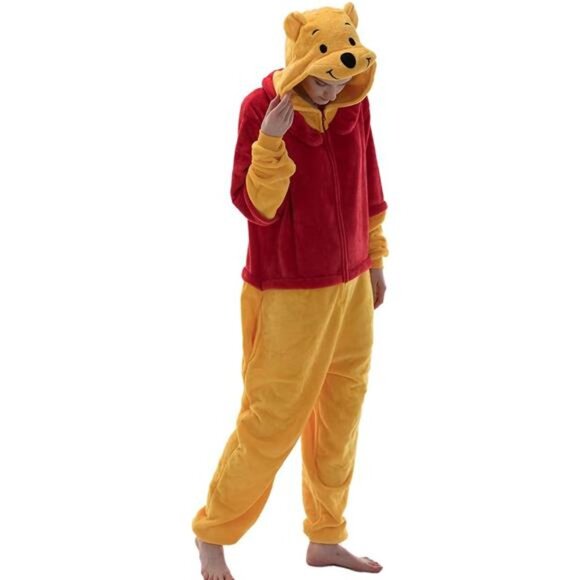 Snug Fit Unisex Adult Onesie Pajamas Flannel Cosplay Animal One Piece